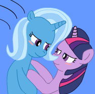 Size: 188x185 | Tagged: safe, artist:hatlessgentleman, trixie, twilight sparkle, g4, cropped, female, lesbian, ship:twixie, shipping