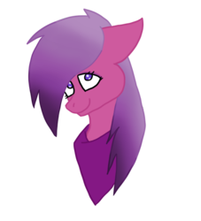 Size: 500x550 | Tagged: safe, artist:kaged-wolf, artist:synchr0wolf, oc, oc only, pegasus, pony, bandana, bust, clothes, female, floppy ears, gradient mane, mare, simple background, solo, transparent background