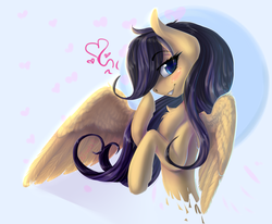 Size: 1024x843 | Tagged: dead source, safe, artist:freckleplant, oc, oc only, pegasus, pony, female, heart, mare, solo