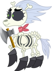 Size: 3700x5060 | Tagged: safe, artist:andrevus, skellinore, skeleton pony, g4, the break up breakdown, absurd resolution, axe, battle axe, bone, boots, female, mare, neckerchief, shoes, simple background, skeleton, solo, transparent background, vector, weapon