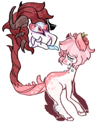 Size: 635x800 | Tagged: safe, artist:fursalot, oc, oc only, earth pony, original species, pony, crying, flower, flower in hair, monster, simple background, solo, tail, transparent background
