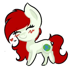 Size: 600x600 | Tagged: safe, artist:adostume, oc, oc only, earth pony, pony, blushing, chibi, happy, heart, simple background, smiling, solo, transparent background