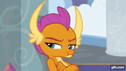 Size: 640x360 | Tagged: safe, screencap, ocellus, smolder, thorax, changedling, changeling, dragon, g4, school daze, :t, animated, backing away, crossed arms, cute, diaocelles, disguise, disguised changeling, disturbed, dragon ocellus, eye contact, eyeroll, female, floppy ears, frown, gif, grin, gritted teeth, hair twirl, king thorax, leaning, lidded eyes, looking at each other, looking down, male, open mouth, raised eyebrow, sad, sadorable, scared, school of friendship, shocked, shy, smiling, smirk, smolderbetes, suspicious, wide eyes