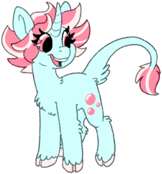 Size: 1017x1093 | Tagged: safe, artist:crunchycrowe, oc, oc only, oc:bubblegum drop, pony, unicorn, cloven hooves, leonine tail, reference, simple background, solo, transparent background, unshorn fetlocks