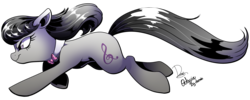 Size: 3000x1200 | Tagged: safe, alternate version, artist:dormin-dim, octavia melody, earth pony, pony, g4, bowtie, female, mare, running, simple background, solo, transparent background