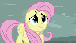 Size: 1920x1080 | Tagged: safe, artist:saphire systrine, derpibooru exclusive, fluttershy, pony, g4, griffon the brush off, cute, female, pixel art, scared, solo
