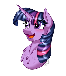 Size: 2000x2300 | Tagged: safe, artist:jack-pie, twilight sparkle, pony, unicorn, g4, blushing, cute, female, happy, high res, mare, open mouth, simple background, smiling, solo, unicorn twilight, white background