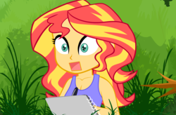 Size: 1326x872 | Tagged: safe, artist:minusclass, sunset shimmer, equestria girls, g4, female, solo, surprised