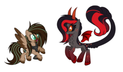 Size: 1024x602 | Tagged: safe, artist:mintoria, oc, oc only, oc:hyde, oc:mint, dracony, hybrid, pegasus, pony, black sclera, clothes, female, mare, scarf, simple background, transparent background