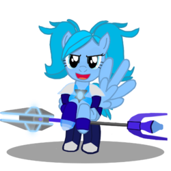Size: 512x512 | Tagged: safe, artist:dashinravchania, derpibooru exclusive, pegasus, pony, clothes, crossover, evie (paladins), female, paladins: champions of the realm, ponified, simple background, solo, staff, transparent background, vector