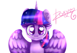 Size: 5000x3500 | Tagged: safe, artist:sweethearts11, twilight sparkle, alicorn, pony, g4, absurd resolution, bust, female, heart eyes, portrait, simple background, solo, twilight sparkle (alicorn), white background, wingding eyes