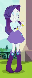 Size: 300x720 | Tagged: safe, screencap, rarity, equestria girls, equestria girls specials, g4, my little pony equestria girls: dance magic, animated, cropped, cute, female, raribetes, smiling, solo