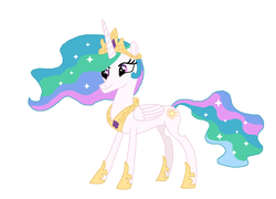 Size: 826x596 | Tagged: safe, artist:watermelon changeling, derpibooru exclusive, princess celestia, alicorn, pony, g4, female, mare, ms paint, simple background, solo, white background
