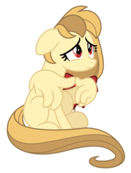 Size: 3495x4635 | Tagged: safe, artist:estories, oc, oc only, oc:alice goldenfeather, pegasus, pony, g4, absurd resolution, female, mare, sad, simple background, solo, transparent background, vector, wing hands