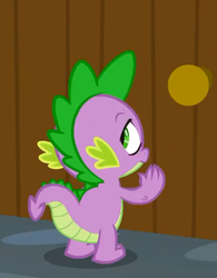 Size: 421x540 | Tagged: safe, screencap, spike, dragon, g4, horse play, claws, cropped, male, solo, tail