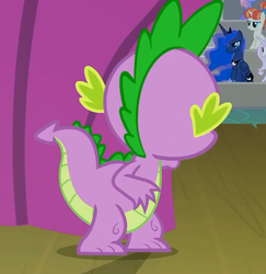 Size: 576x592 | Tagged: safe, screencap, princess luna, spike, g4, horse play, cropped, mirrored