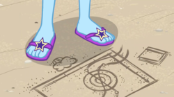 Size: 1146x643 | Tagged: safe, edit, edited screencap, screencap, trixie, equestria girls, friendship math, g4, my little pony equestria girls: better together, feet, female, legs, pictures of legs, sandals, solo