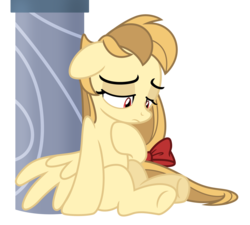 Size: 3559x3197 | Tagged: safe, artist:estories, oc, oc only, oc:alice goldenfeather, pegasus, pony, g4, column, female, high res, mare, sad, simple background, sitting, solo, transparent background, vector