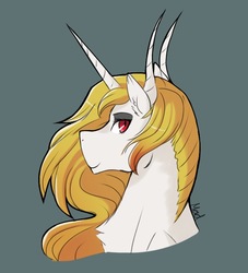 Size: 647x712 | Tagged: safe, artist:mad-maker-cat, oc, oc only, oc:infernia, pony, bust, portrait, simple background, solo