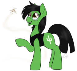 Size: 1086x1000 | Tagged: safe, artist:wiggles, oc, oc only, oc:prickly pears, earth pony, insect, pony, glasses, simple background, solo, transparent background