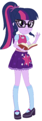 Size: 405x1155 | Tagged: safe, artist:selenaede, editor:php77, sci-twi, twilight sparkle, equestria girls, g4, book, female, simple background, solo, transparent background
