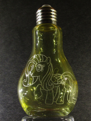 Size: 1576x2101 | Tagged: safe, artist:malte279, fluttershy, g4, glass engraving, lightbulb