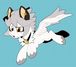 Size: 859x761 | Tagged: safe, artist:oxy-diamond, oc, oc only, pegasus, pony, confused, gray mane, open mouth, solo, white coat, yellow eyes