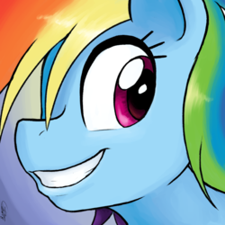 Size: 1500x1500 | Tagged: safe, artist:ketirz, rainbow dash, pony, g4, female, grin, mare, smiling, solo