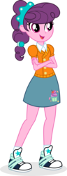 Size: 2026x5295 | Tagged: safe, artist:punzil504, sugar belle, equestria girls, g4, clothes, clothes swap, converse, crossed arms, cute, cutie mark on clothes, equestria girls-ified, female, ponytail, shoes, simple background, skirt, smiling, sneakers, socks, solo, transparent background