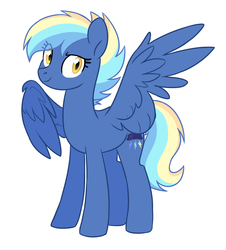 Size: 1324x1464 | Tagged: safe, artist:darlyjay, oc, oc only, oc:west rain, pegasus, pony, female, mare, offspring, parent:rainbow dash, parent:soarin', parents:soarindash, simple background, solo, white background