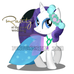 Size: 2200x2200 | Tagged: dead source, safe, artist:penguinsn1fan, rarity, pony, g4, bridesmaid dress, clothes, dress, female, flower, flower in hair, heart eyes, high res, obtrusive watermark, simple background, solo, transparent background, watermark, wingding eyes