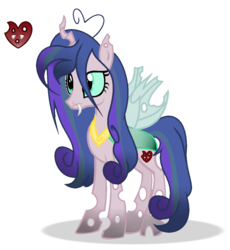 Size: 1158x1256 | Tagged: safe, artist:lilacglimmx, oc, oc only, oc:magic love, changepony, hybrid, base used, female, interspecies offspring, offspring, parent:queen chrysalis, parent:shining armor, parents:shining chrysalis, simple background, solo, transparent background
