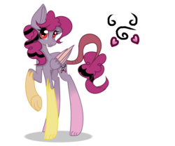 Size: 1844x1536 | Tagged: safe, artist:lilacglimmx, oc, oc only, oc:chaos love, base used, female, interspecies offspring, offspring, parent:discord, parent:pinkie pie, parents:discopie, simple background, solo, transparent background