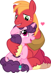 Size: 4979x7156 | Tagged: safe, artist:jhayarr23, big macintosh, sugar belle, earth pony, pony, unicorn, g4, the break up breakdown, absurd resolution, cute, female, heart, male, mare, ship:sugarmac, shipping, simple background, stallion, straight, transparent background, vector