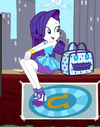 Size: 334x423 | Tagged: safe, screencap, rarity, best trends forever, equestria girls, g4, my little pony equestria girls: better together, bag, clothes, cute, cyoa, female, high heels, pencil skirt, raribetes, rarity peplum dress, shoes, skirt, smiling, solo