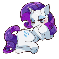 Size: 500x500 | Tagged: safe, artist:zakro, rarity, pony, unicorn, g4, female, looking at you, mare, one eye closed, simple background, solo, white background, wink