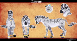 Size: 1831x991 | Tagged: safe, artist:bijutsuyoukai, oc, oc only, oc:xerus, pony, zebra, butt, hoers, male, plot, reference sheet, solo, zebra oc