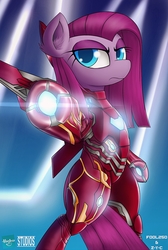 Size: 1120x1666 | Tagged: safe, artist:z-y-c, pinkie pie, earth pony, pony, g4, female, iron man, mare, solo