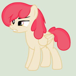 Size: 867x863 | Tagged: safe, artist:honeydew001, oc, oc only, pegasus, pony, magical lesbian spawn, male, offspring, parent:angel wings, parent:apple bloom, simple background, solo, stallion