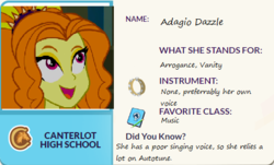 Size: 491x297 | Tagged: safe, artist:horsesplease, adagio dazzle, equestria girls, g4, eqg profiles, exploitable meme, female, happy, meme, solo