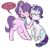 Size: 947x913 | Tagged: safe, artist:urbanqhoul, rarity, suri polomare, earth pony, pony, unicorn, g4, blushing, female, lesbian, looking away, mare, shipping, simple background, surity, transparent background, tsundere, tsunderity