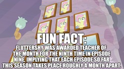 Size: 1276x716 | Tagged: safe, edit, edited screencap, editor:useraccount, screencap, fluttershy, g4, non-compete clause, season 8, image macro, meme, teacher of the month, truth