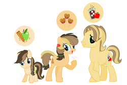 Size: 3332x2232 | Tagged: safe, artist:xxsakuragalaxyxx, oc, oc only, oc:apple soda, oc:caramelized apple, oc:sugary apple, earth pony, pony, base used, female, filly, freckles, high res, male, mare, offspring, parent:applejack, parent:caramel, parents:carajack, siblings, simple background, stallion, white background