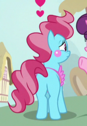 Size: 214x310 | Tagged: safe, screencap, cup cake, sugar belle, earth pony, pony, unicorn, g4, the break up breakdown, butt, cropped, female, mare, plot, rear view, solo focus