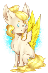 Size: 2500x3800 | Tagged: safe, artist:lastaimin, oc, oc only, pony, chibi, female, high res, mare, simple background, sitting, solo, transparent background, two toned wings