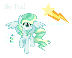 Size: 1500x1200 | Tagged: safe, artist:sugaryicecreammlp, oc, oc only, oc:sky trail, pegasus, pony, base used, cutie mark, digital art, female, mare, next generation, offspring, parent:sky stinger, parent:vapor trail, parents:vaporsky, reference sheet, simple background, solo, spread wings, transparent background, wings