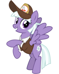 Size: 3200x4000 | Tagged: safe, artist:cheezedoodle96, appointed rounds, pegasus, pony, g4, the break up breakdown, .svg available, background pony, clothes, female, hat, looking at you, mailmare, mailmare hat, mare, rearing, shirt, simple background, smiling, solo, svg, transparent background, vector
