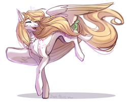 Size: 2604x2100 | Tagged: safe, artist:dark-fox01, oc, oc only, oc:gentle breeze, pegasus, pony, body freckles, braid, eyes closed, female, freckles, happy, high res, jewelry, mare, necklace, open mouth