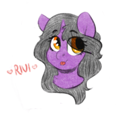 Size: 582x540 | Tagged: safe, artist:spoopygander, oc, oc only, oc:rivibaes, pony, :p, bust, cute, female, looking back, mare, silly, solo, tongue out