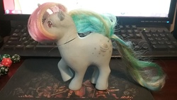 Size: 2048x1152 | Tagged: safe, moonstone, pony, unicorn, g1, irl, photo, solo, toy